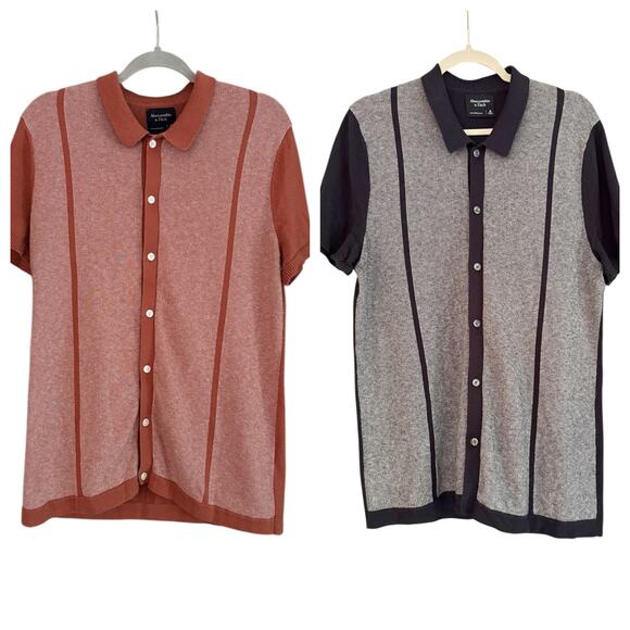 Abercrombie & Fitch PAIR of Men's SS Button Up Casual Tops Medium - Picture 1 of 10
